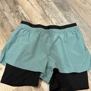 Teal and Black Athletic Shorts